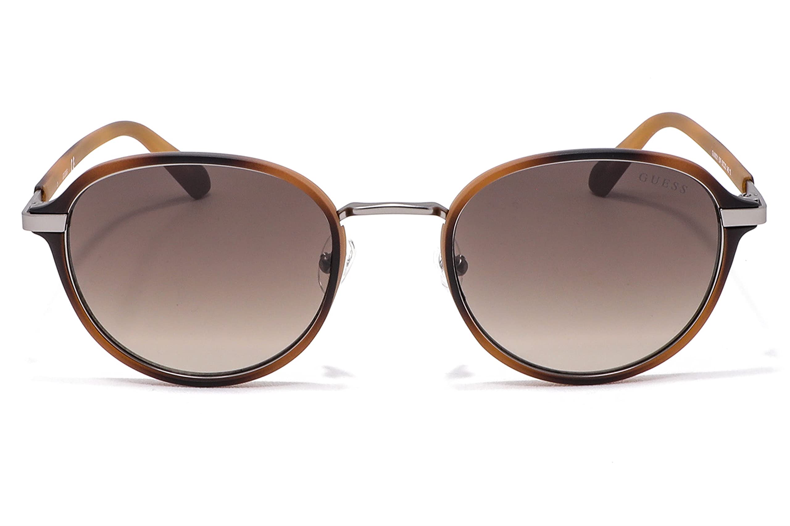 GUESSMen's Round GU0003153F53 Sunglasses, Brown, 53-22-145