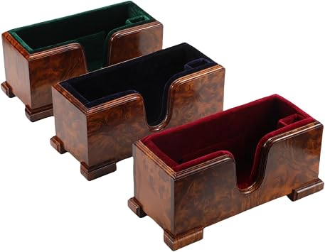 Violin and Bow Holder ( Stand), Wooden Violin Holder Floor Display for Violin, Velvet Protection, Stable and Classy Aesthetic (Burl Wood + Blue Velvet)