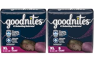 Goodnites L/XL Girls' Nighttime Underwear for Bedwetting - 2-Pack (18 ct)