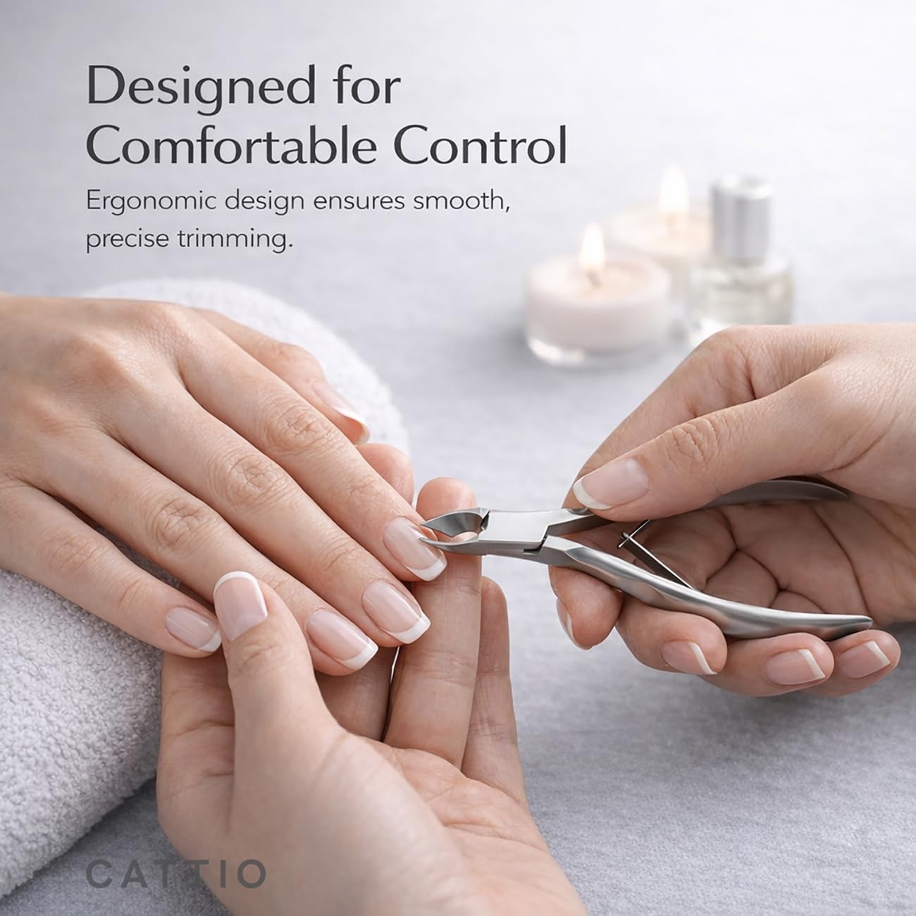 Taglicuticole con spingi cuticole e tagliacuticole, pinza professionale in acciaio inox, tagliacuticole, strumento per pedicure durevole per unghie delle dita e dei piedi della pelle