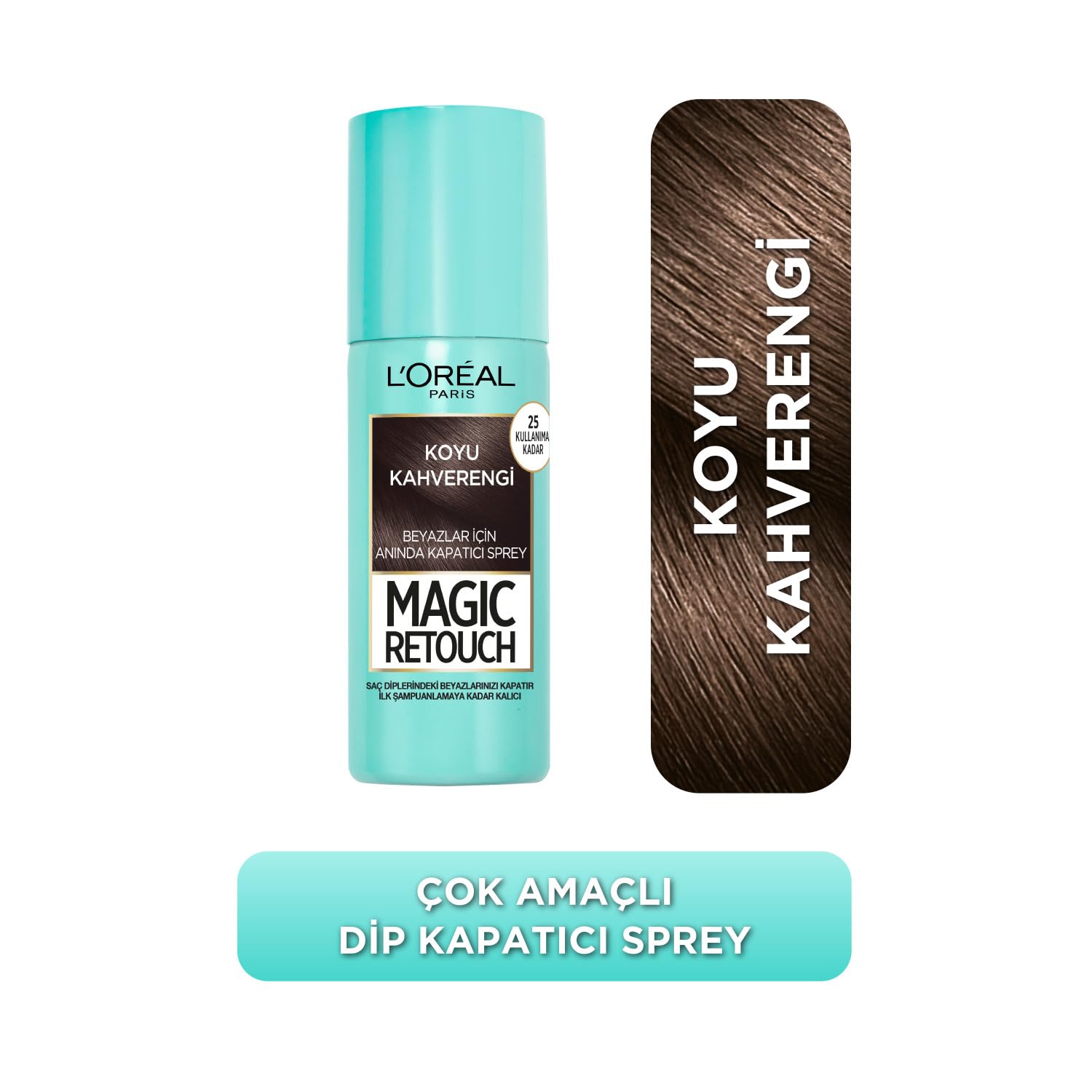 L'Oréal Paris Magic Retouch Beyaz Dipleri Kapatıcı Sprey - Koyu Kahverengi (75 ml)
