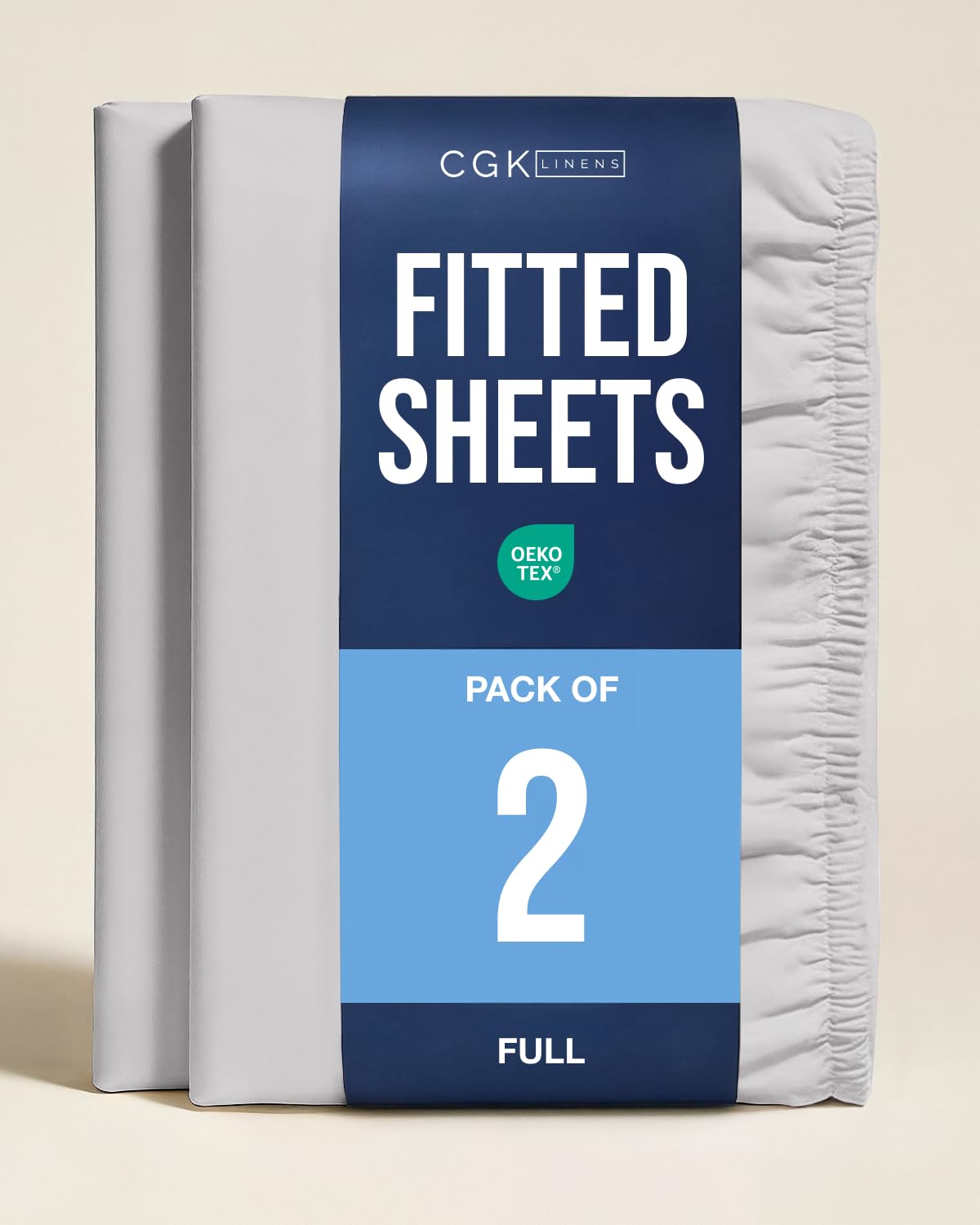 Full Fitted Sheet - Pack of 2 Single Fitted Bottom Sheet Only - French Grey