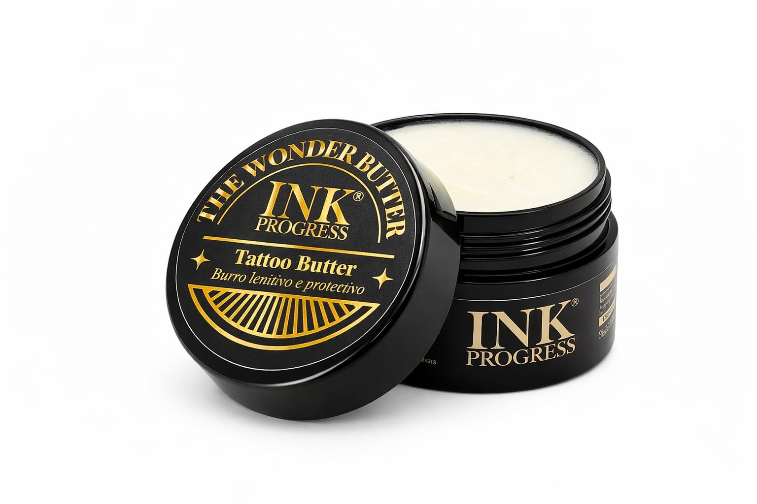 INK PROGRESS – Burro Tattoo 50 ml– Crema Per la Cura del Tatuaggio - Burro di Karitè - Made in Italy – THE WONDER BUTTER – Post Tatuaggio - Protezione Tatuaggio - Guarigione Tattoo