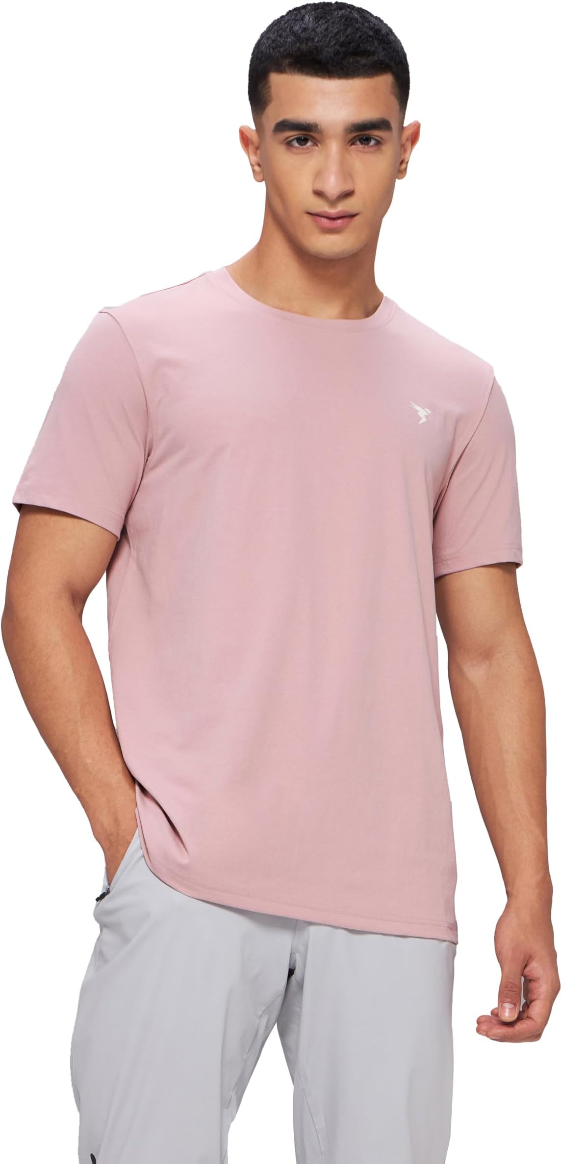 TECHNOSPORT Men's Slim Fit Solid Short Sleeve Crew Neck T-Shirt with Cotflex, Quick Dry and Wrinkle Resistance Fabric for Gym, Regular Usage and Sports