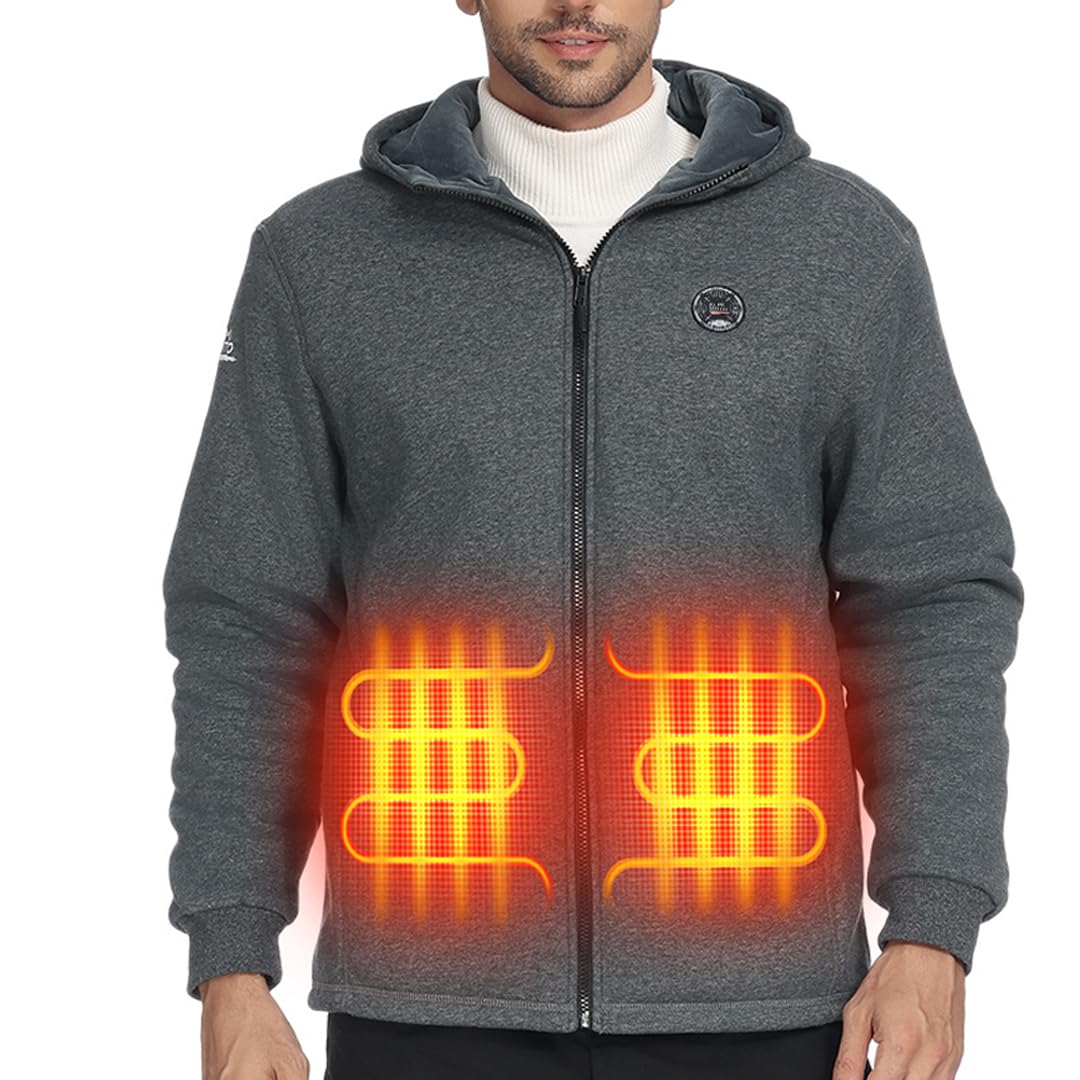 Heated Hoodie for Men Women 20000mAh 12V Battery Heated Sweatshirt Jacket Unisex