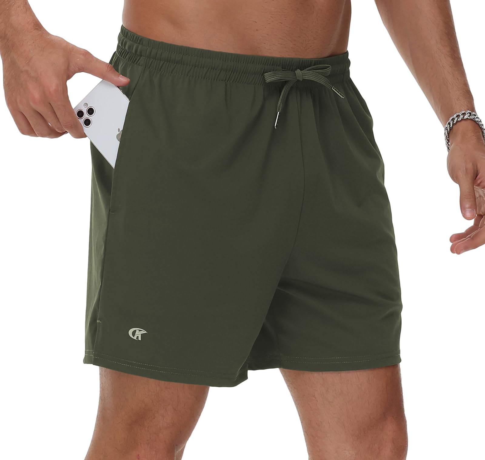 Mens 5 Workout Athletic Running Shorts Quick Dry Lightweight Gym Shorts Black L