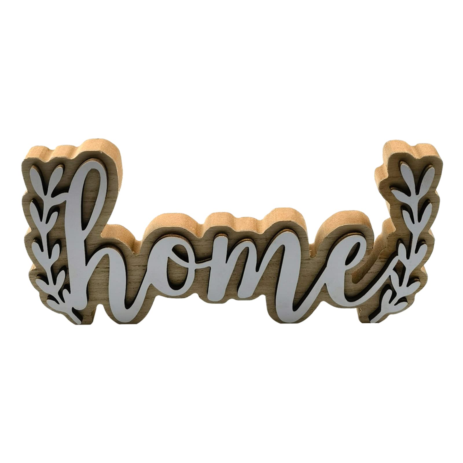 Buxuaaaa Wooden Ornament Retro Family Home Words Desktop Table Centerpieces Family Sign Handicraft Wooden Decorations for Wall