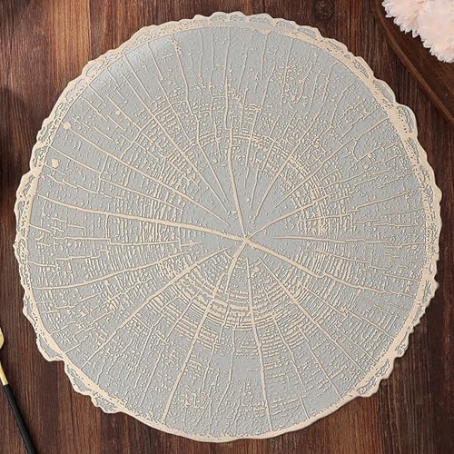 Image of Dakshya Industries PVC Waterproof Round Table Placemat & Table Runner Combo Set | 6 Round Table Mats (38 x 38 cm) + 1 Table Runner | Heat Resistant, Washable, Non Slip Dining Table Decor (Brillix)