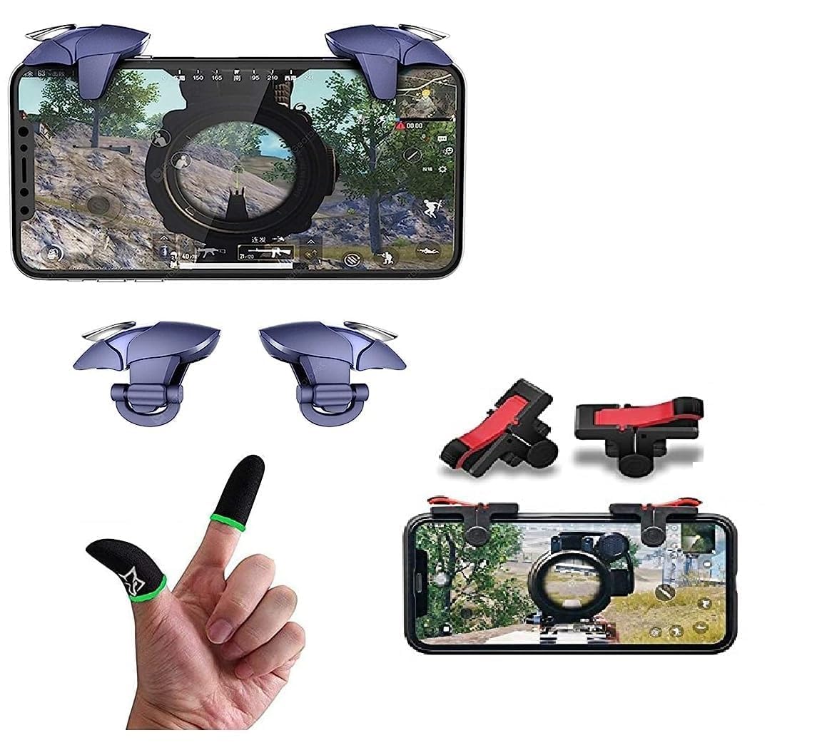 NOCXTUN Combo Offer Pubg Mobile Triggers & Finger Sleeves For Gaming Gamepad Sensitive Triggers L1 R1 Shooting Aim Button Joystick Gamepad Controller for All Smartphone-picture-16