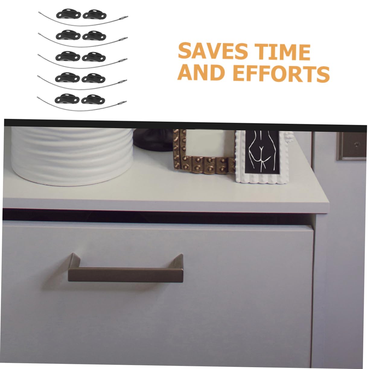 ibasenice 5 Sets Tip Furniture Anchors Wall Straps Baby Safety Furniture Anchors for Bookcase Dresser