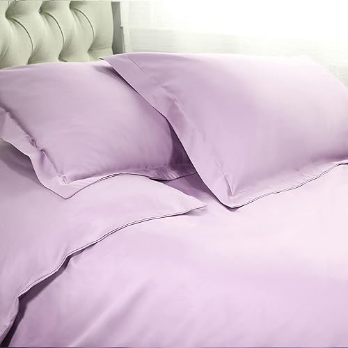 SUPERIOR Funda de edredón de algodón egipcio con fundas de almohada a juego tamaño matrimonialQueen glicina