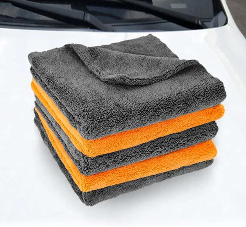40X40cm Microfiber Towels Car Care Washing Thicken Towel Car Detailing Drying Cloth Cleaning Tool Auto Wash Accessories Orange 2pcs Superfine Fiber