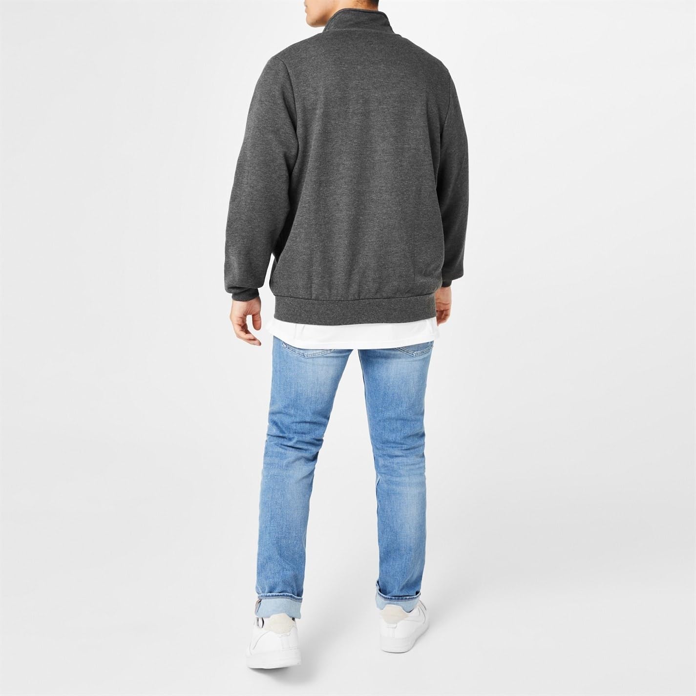 Slazenger Męska kurtka bawełna długi rękaw zamek błyskawiczny kurtka treningowa szara XXXX Large