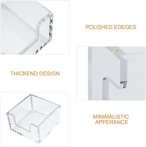 Miniatura 4 de Soporte de notas adhesivas de acrílico 2 en 1 para organización de escritorio, oficina, hogar, escuela, dispensador de notas para bloc de notas de 3
