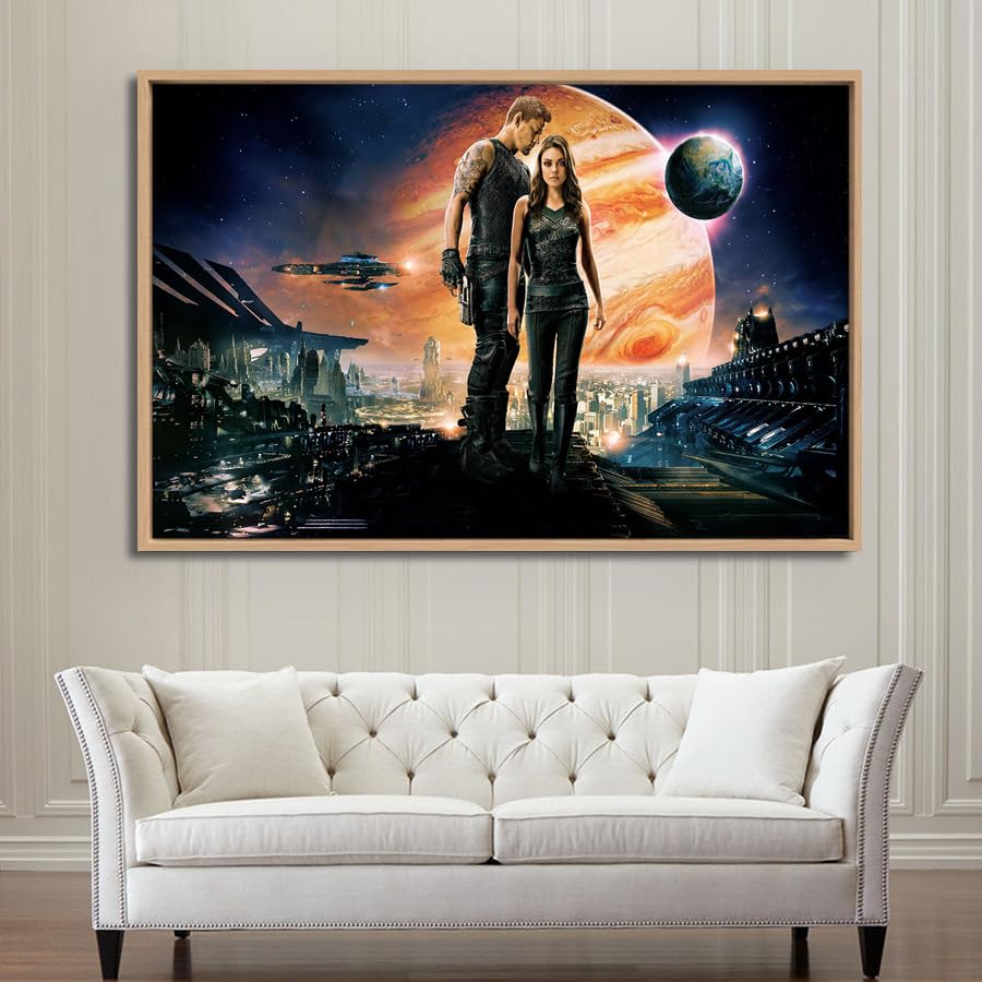 VERRE ART Printed Framed Canvas Painting for Home Decor Office Studio Wall Living Room Decoration (60x45inch Wooden) - JUPITER ASCENDING