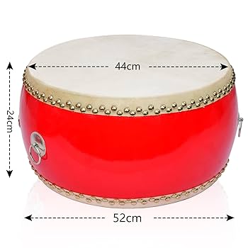 太鼓の皮及び調べ　(いつちゃん) 楽天市場】エイサー用大太鼓(小) 水牛皮 直径25cm×高さ31cm バチ