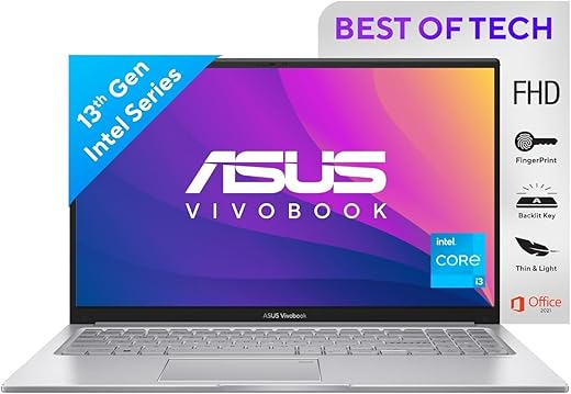 ASUS Vivobook 15 (2023), Intel Core i3-1315U 13th Gen, 15.6″ (39.62 cms) FHD, Thin and Light Laptop (8GB/512GB SSD/Windows 11/Office…