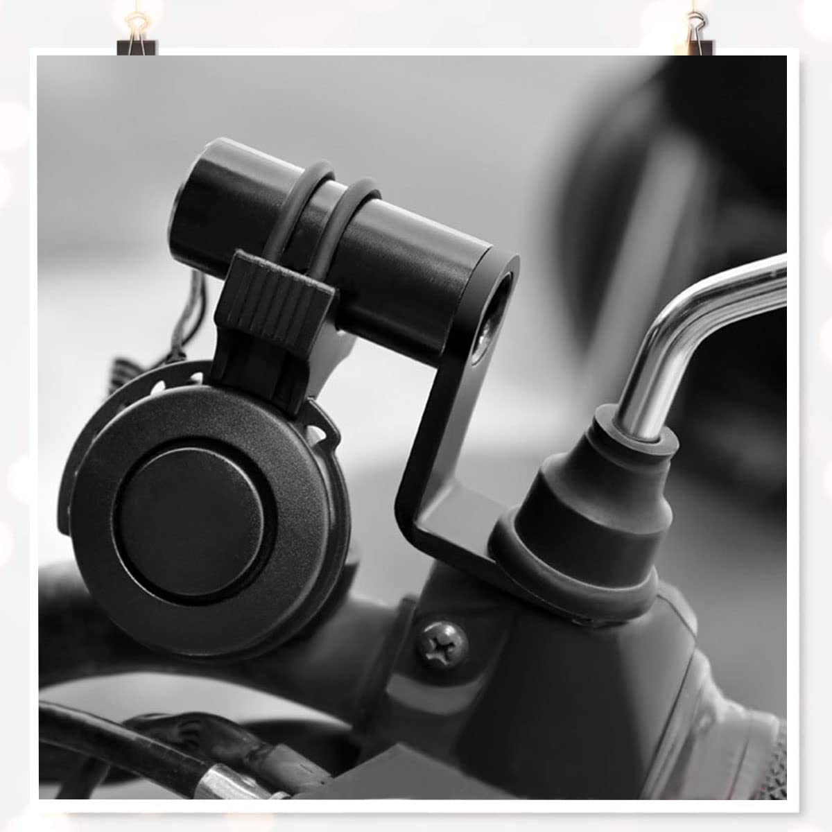 Moto Estensore per Manubrio Supporto - Luci da Lavoro Universale Torcia Specchietto Retrovisore Bici Tachimetro Faro Prolunga Staffa Scooter Luce Cellulare (2 Pezzi, Nero)