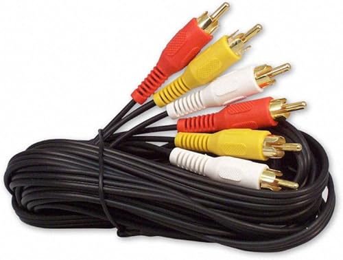 Your Cable Store - Cable RCA de audio y video de 12 pies (3 macho a 3 machos)