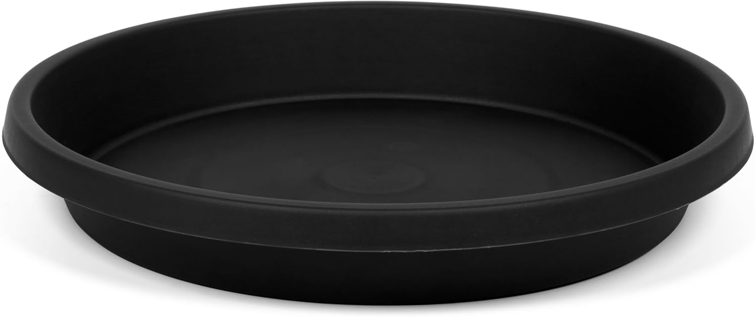 2 Pack Large Plant Saucer 18 Inch, Extra-Large Deep Plant Trays for Pots, Plant Drip Trays, Plant Water Catcher Tray for Plants, Plastic Plant Saucers for Indoors no Holes 18" (2 Pack) Black