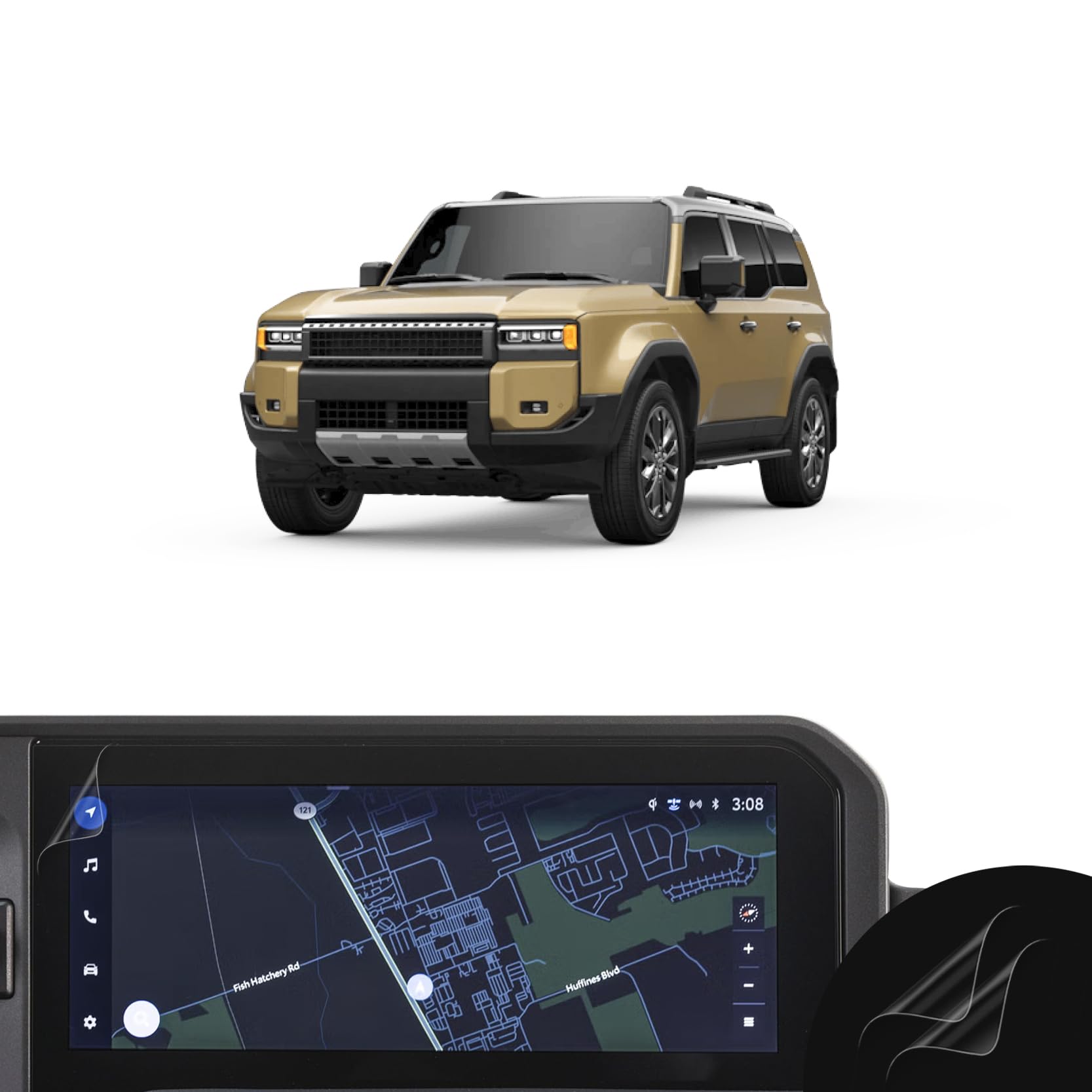 2026 2025 2024 Toyota Land Cruiser 12.3 Inch Screen Protector Anti-Glare, Anti-Fingerprint, Matte Clear Premium Protector for Multimedia Navigation