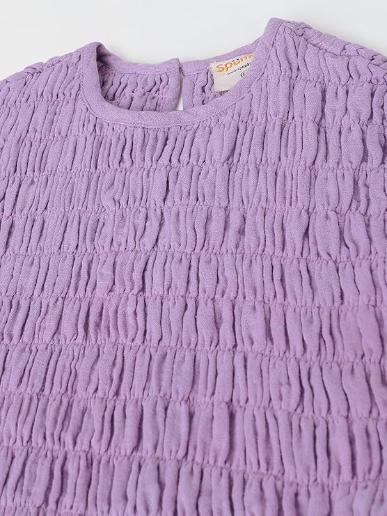 Image of SPUNKIES Pure Cotton Top & Leggings Set for Kids Girls - Yellow Smocking Casual Wear (2-14 Years)