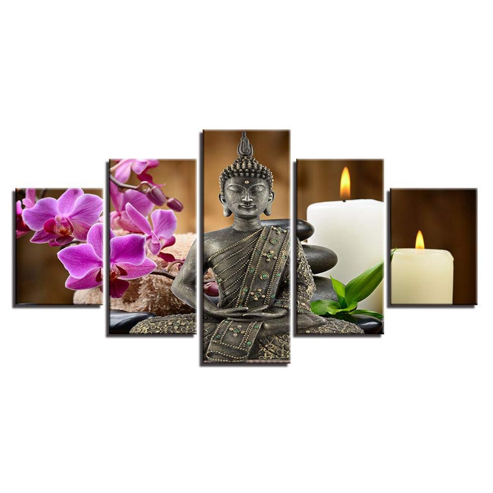 Bouddha toile murale rouge peinture moderne pour une ambiance zen
