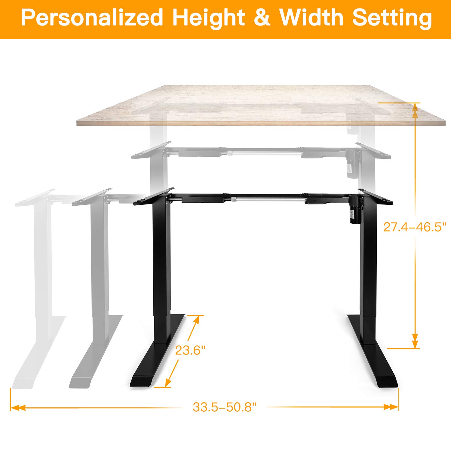 ErGear Electric Stand Desk Frame Adjustable Height Desk Legs