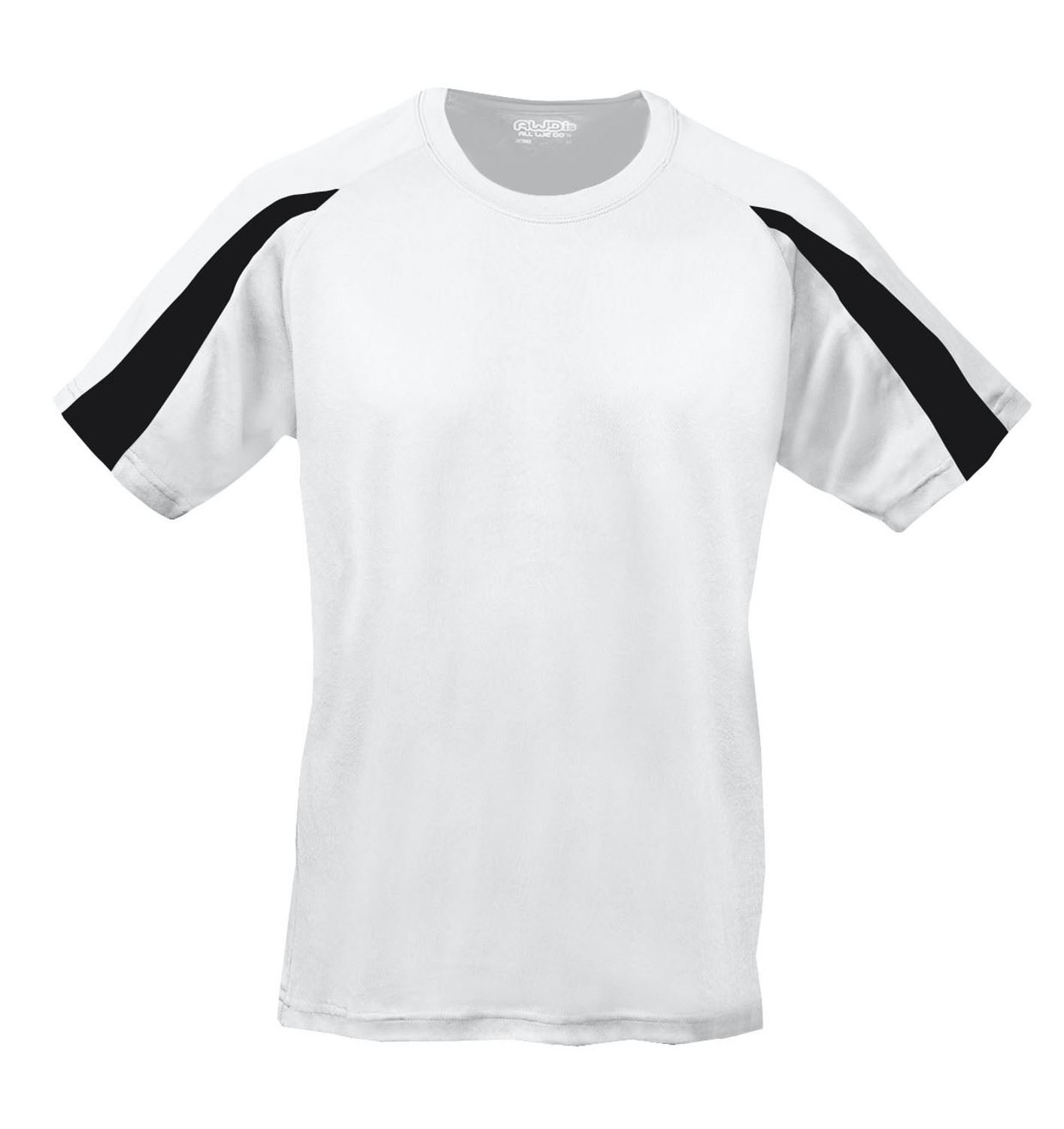 Awdis Black Cool Contrast T-Shirt Jc003 Arctic White/Jet Xxl