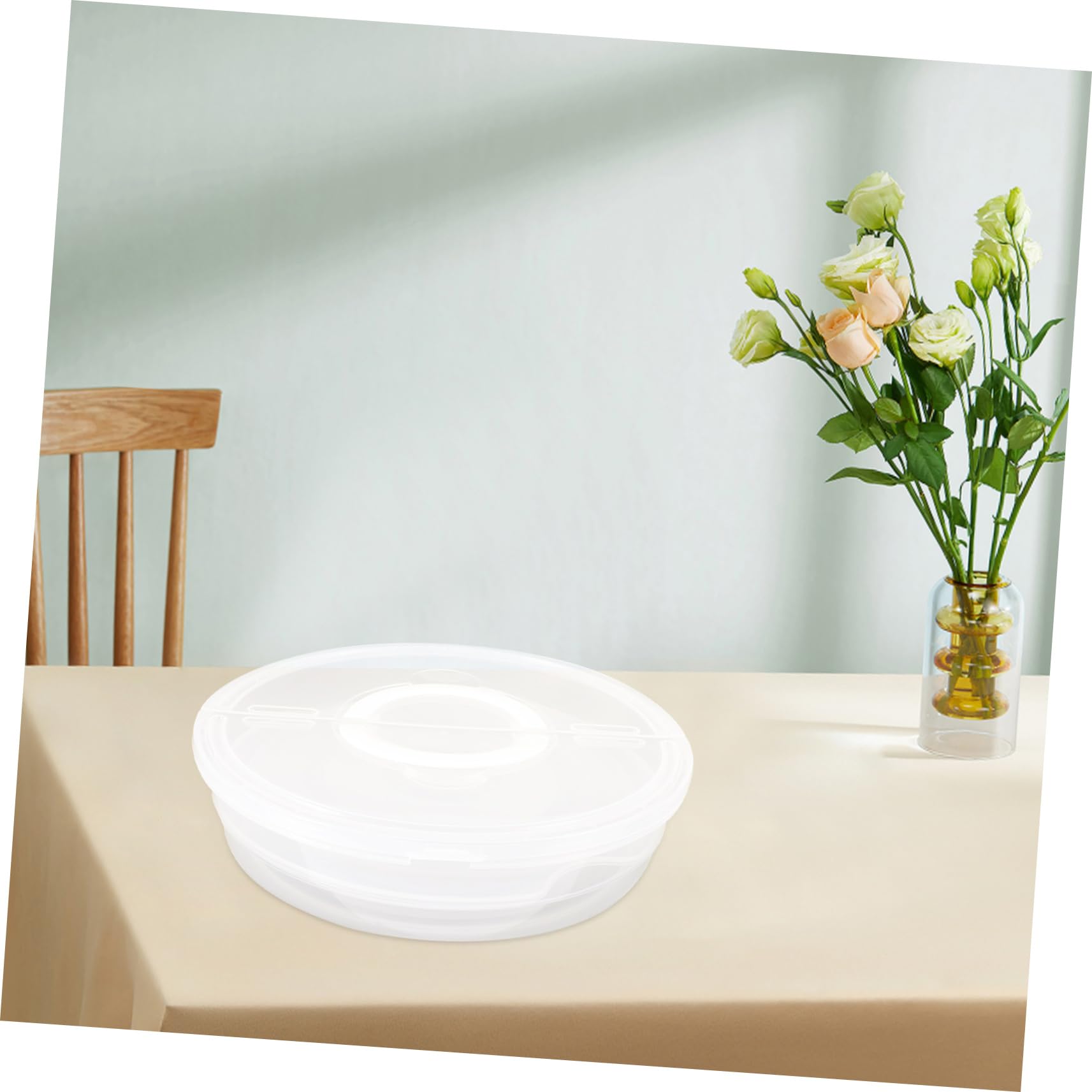 Cabilock Set de 2 Contenedores de Alimentos con Tapa y Asa, Plástico Transparente Apilable, Herméticos para Almacenar y Transportar Pasteles y Cheesecakes en Picnic