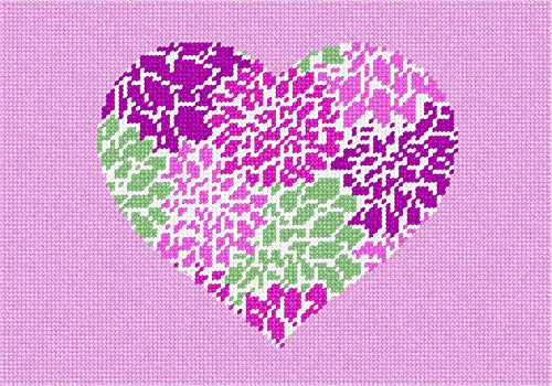 Pepita Needlepoint kit: Heart Floral, 10