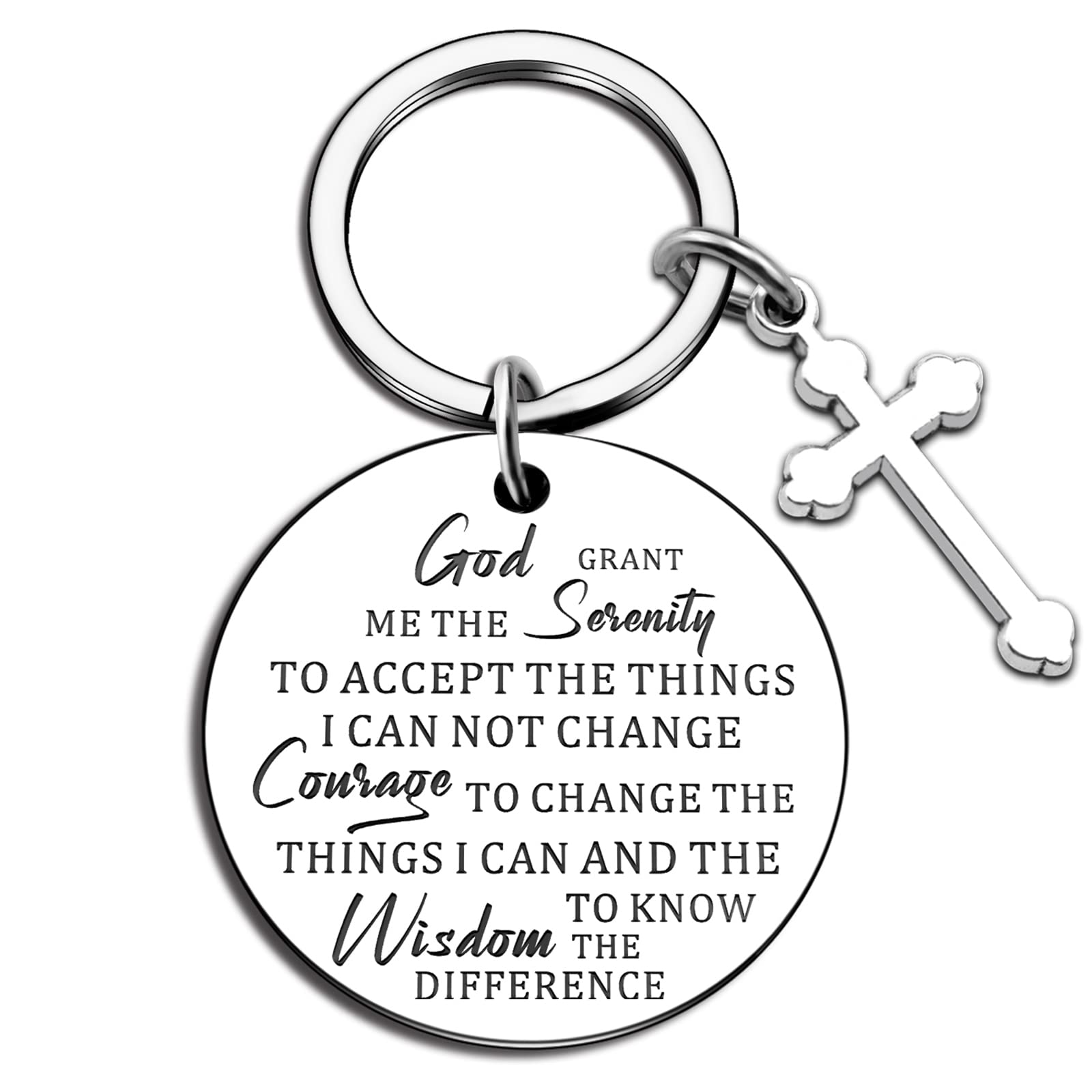 Christia Communion Gifts God Grant Me The Serenity Prayer Sobriety Quote Gift Dog Tag Christian Inspirational for Daughter Friends Mother Gift Birthday Religious Recovery Jewelry