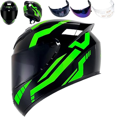 Miniatura 7 de Casco de motocicleta de cara completa, cascos de motocross con Pinlock compatible con viseras transparentes y tintadas, modelo DOT, aprobado por