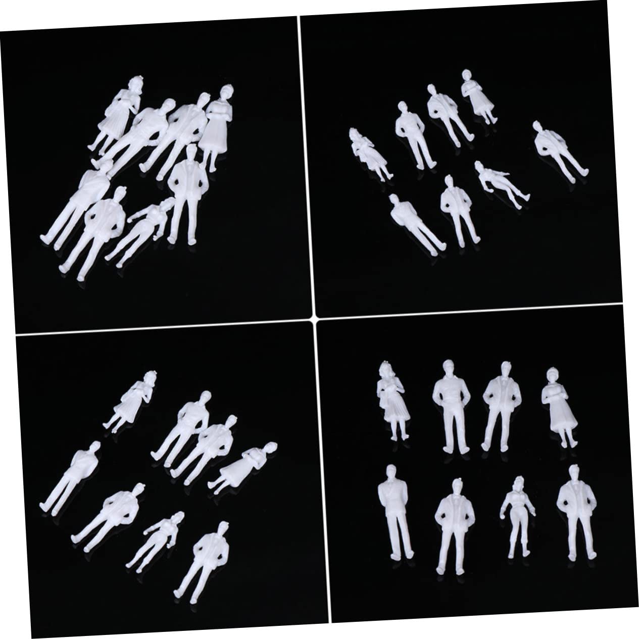 CIMAXIC DIY Kit for Model Train Sets: 10pc White Unpainted Model Miniatures Figures for Train Layout and Miniature Landscape Random Style