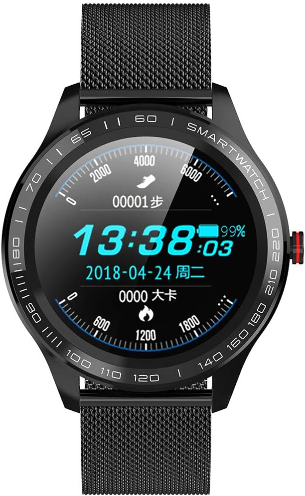 Microwear L9 IP68 Waterproof 1.3in IPS BT4.0 PPG, ECG Heart Rate Blood Pressure Blood Oxygen Monitor Smart Watch