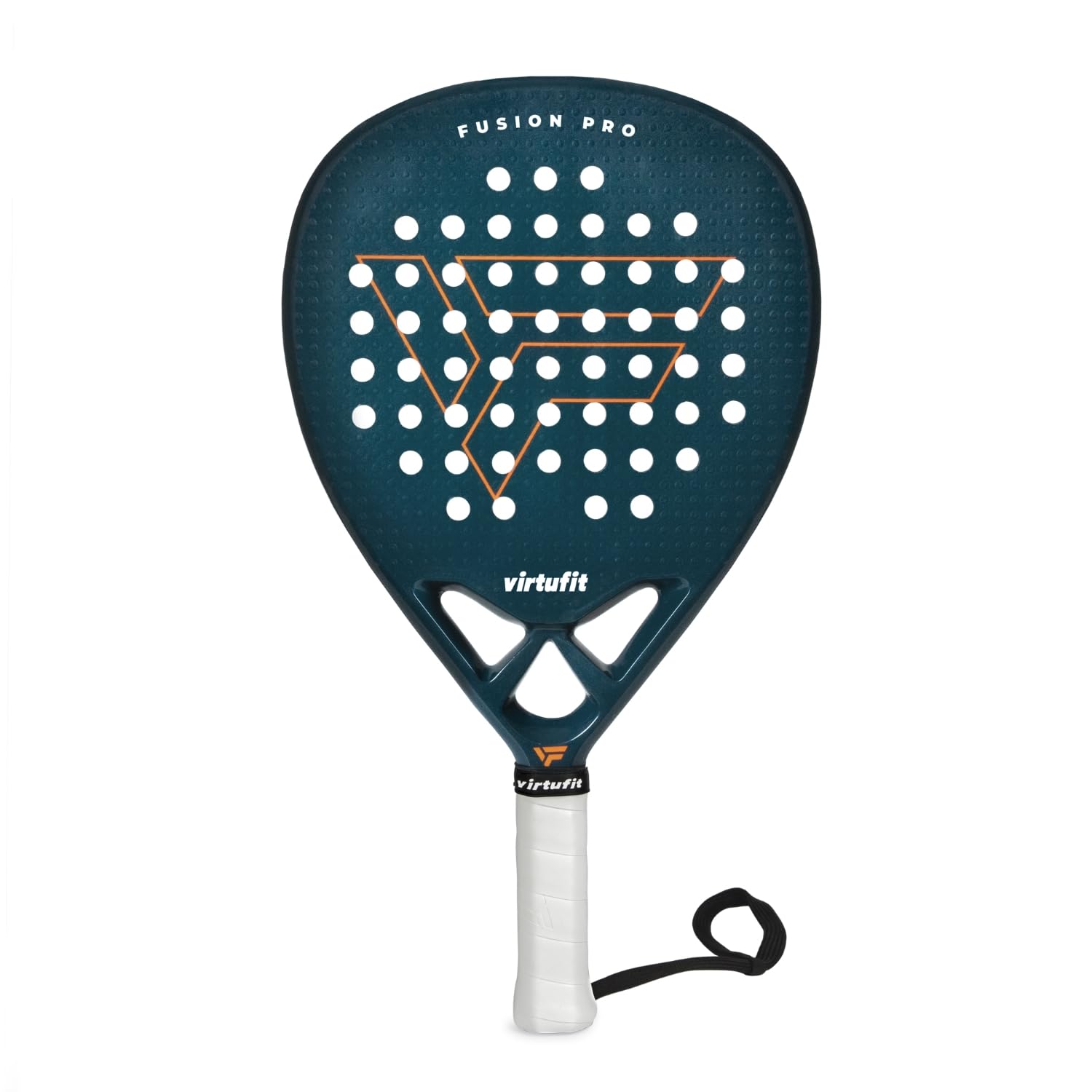 VirtuFit Fusion Pro Padel Set Deep Teal - Juego de raquetas de pádel para avanzados - Raqueta de carbono de 18 K con bolsa, 3 pelotas de pádel y overgrips