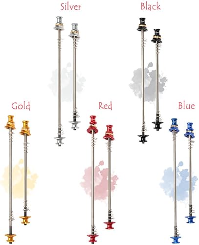 Miniatura 2 de HUIOP Pinchos de bicicleta, 2 unids ultraligeros Pinchos de Bicicleta de Liberación Rápida de Titanio Eje QR Pincho de Montaña Bicicleta de