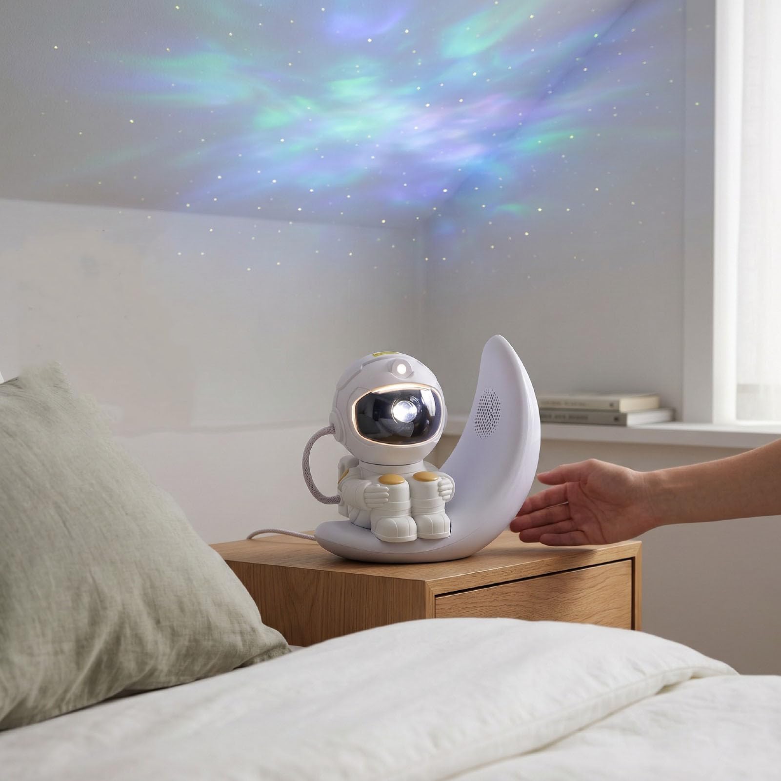 Luocute Proiettore Spaziale, Luce Notturna Regolabile luminosità e | 7 modalità Colore Sfumate, Telecomando, Basso Consumo, Luce Notturna