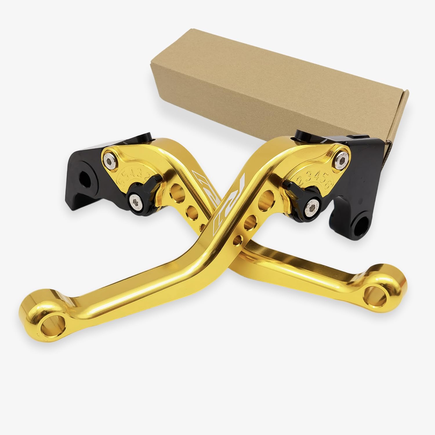 R1 Short Clutch Brake Levers for Yamaha YZFR1 1999-2024 YZF R1 R1M RS 2016 Motorcycle Accessories Adjustable Control Handles (Gold_Glossy, YZF R1 2004