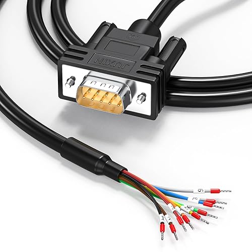 JUXINICE DB9 a cable serial macho de alambre desnudo,D-SUB 9 pin RS232 RS485 Adaptadores serie Placa de desconexión de puerto,DB9 macho a extremo de