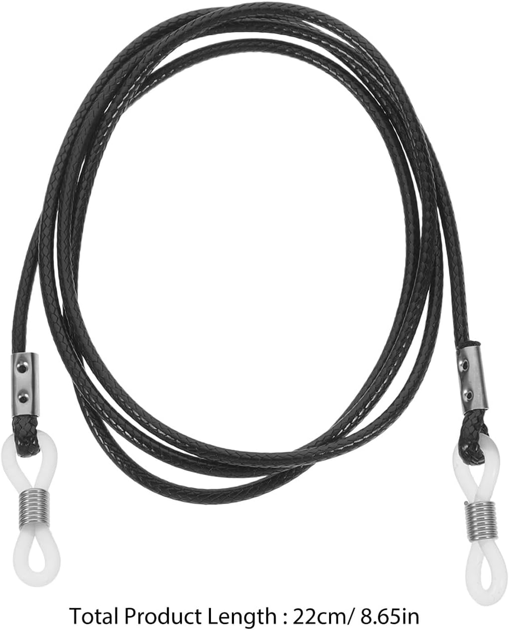 Ciieeo 5pcs Black Eyeglass Neck Strap Lanyards, Anti-slip Wax Cord Glasses Chain Holders for Men Women, Sunglass Retainers for Sports and Everyday Use