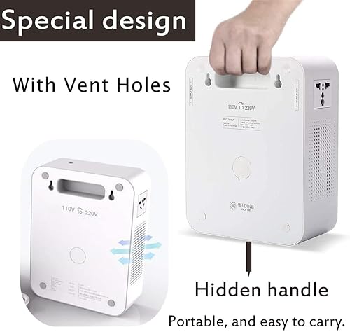 Miniatura 5 de tonchean Convertidor de voltaje elevador de 500 W 110 V a 220 V Transformador de convertidor de energía de servicio pesado con cable de alimentación