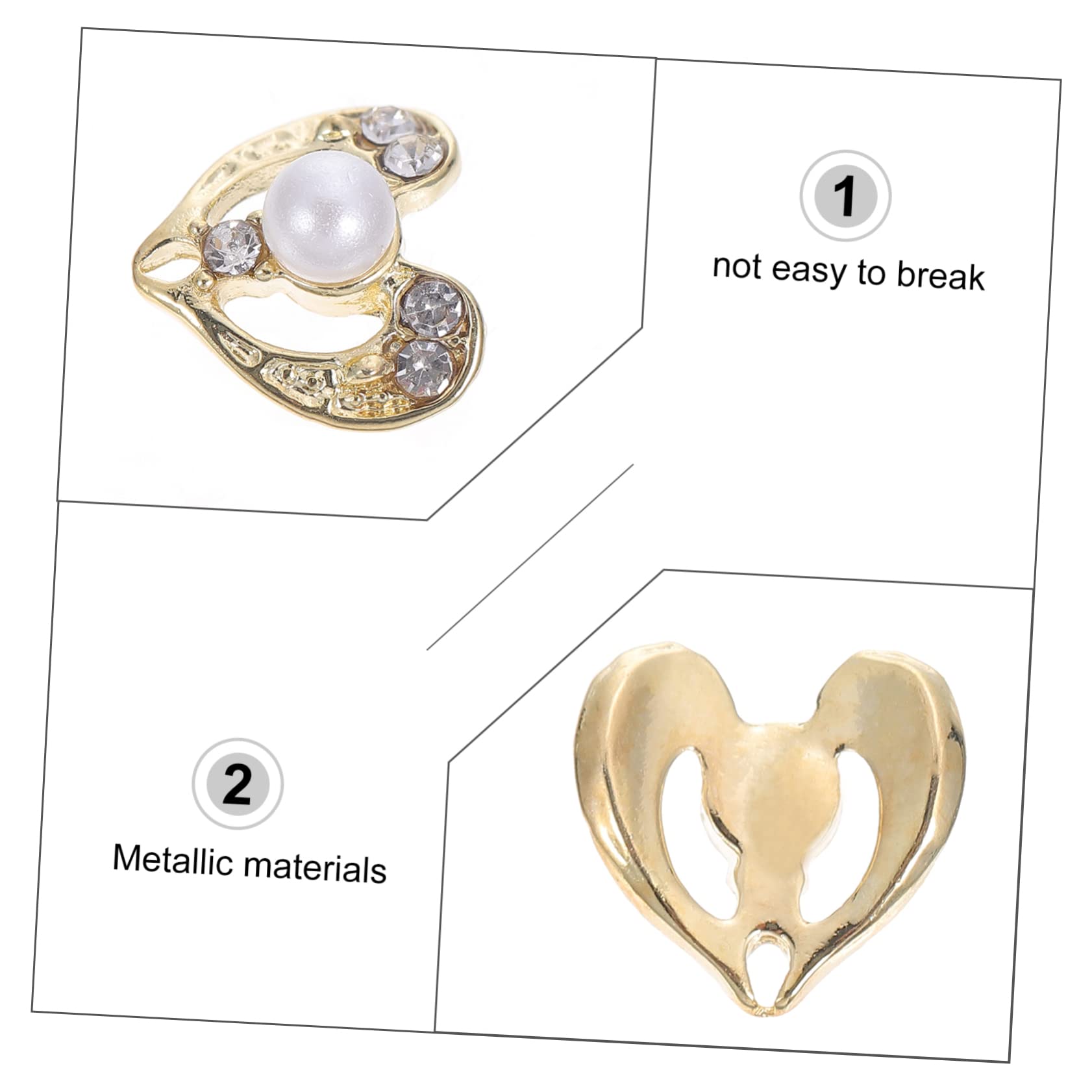 Healeved Stylish DIY Manicures Decoration 3D Heart Nail Art Decor Nail Charm Gems for Art Lovers