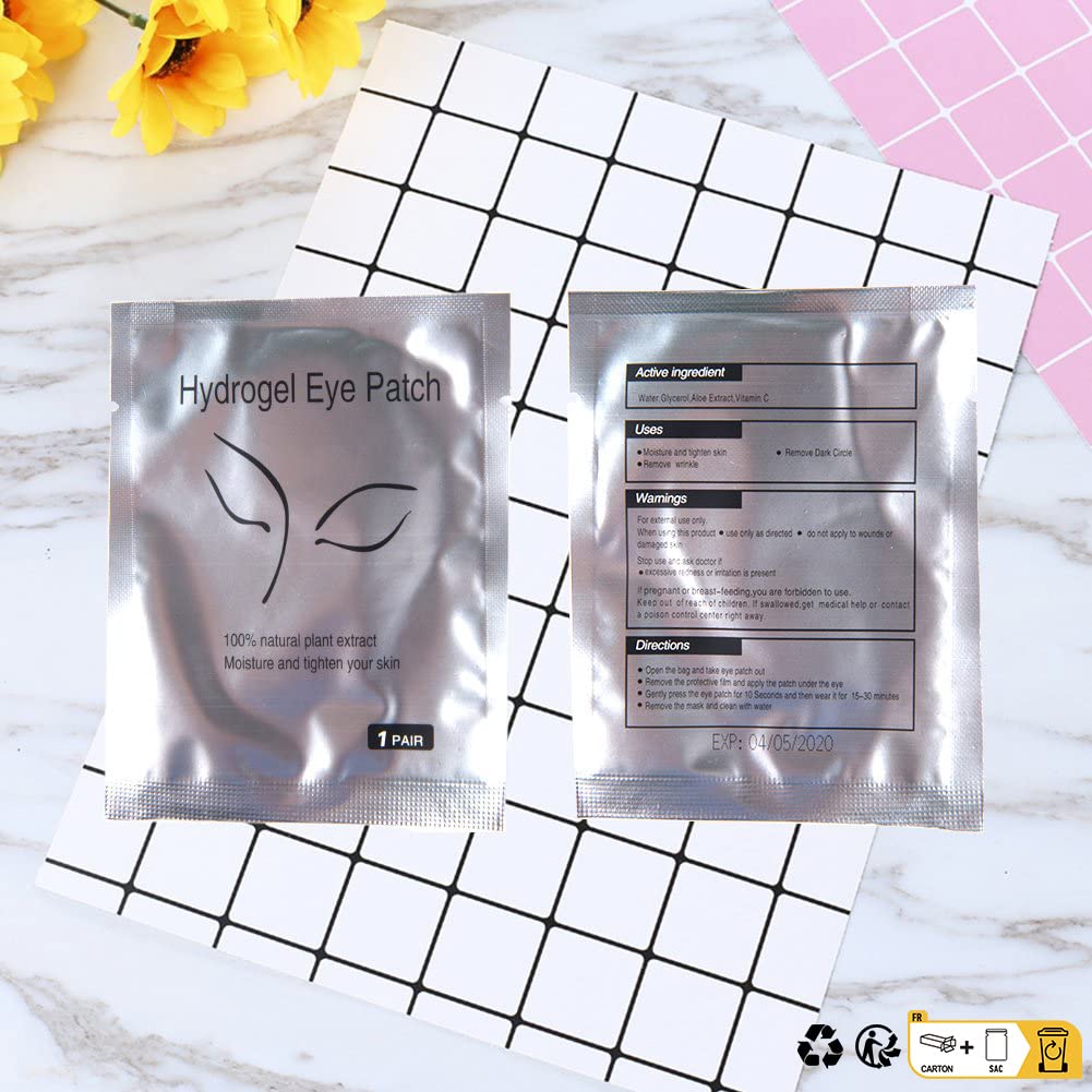 100 Paire Patchs Pour Extensions de Cils Patch de Cils Gel Patch Non Pelucheux Gel Yeux Patchs Cils Pad Eye Masque Beauté Outil (Fox)