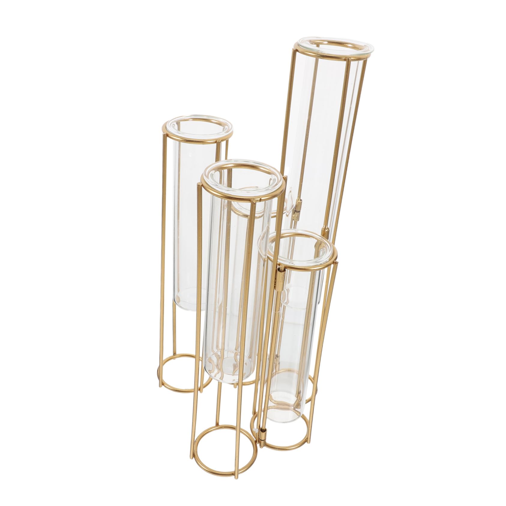 Vase Verre Hydroponique à Tubes avec Support Rotatif Terrarium De Fleurs pour Décoration De Bureau Et Maison pour Propagation Et Arrangement Floral