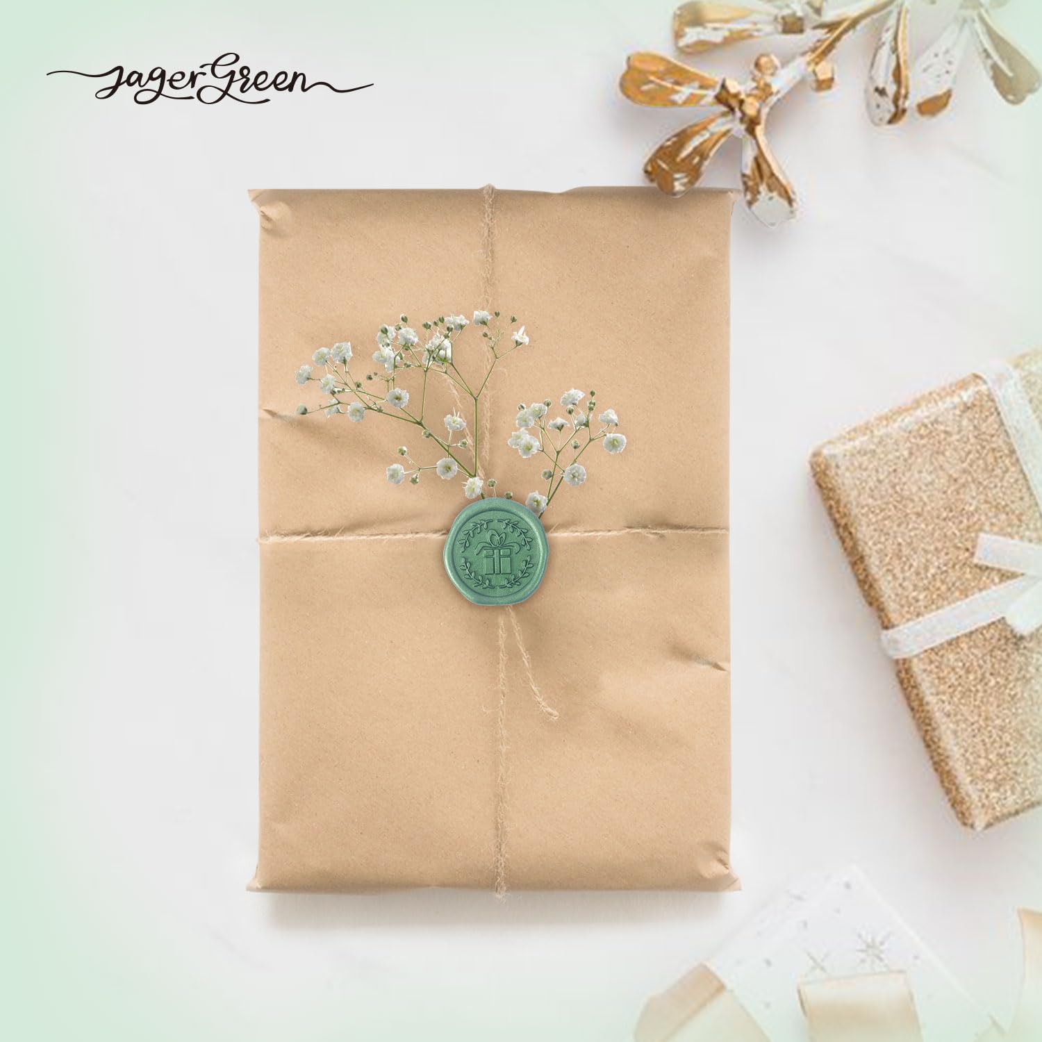 JAGERGREEN 24 Autocollants Sceau De Cire - Kit Auto-Adhésif Motifs Luxueux Pour Mariages & Cadeaux