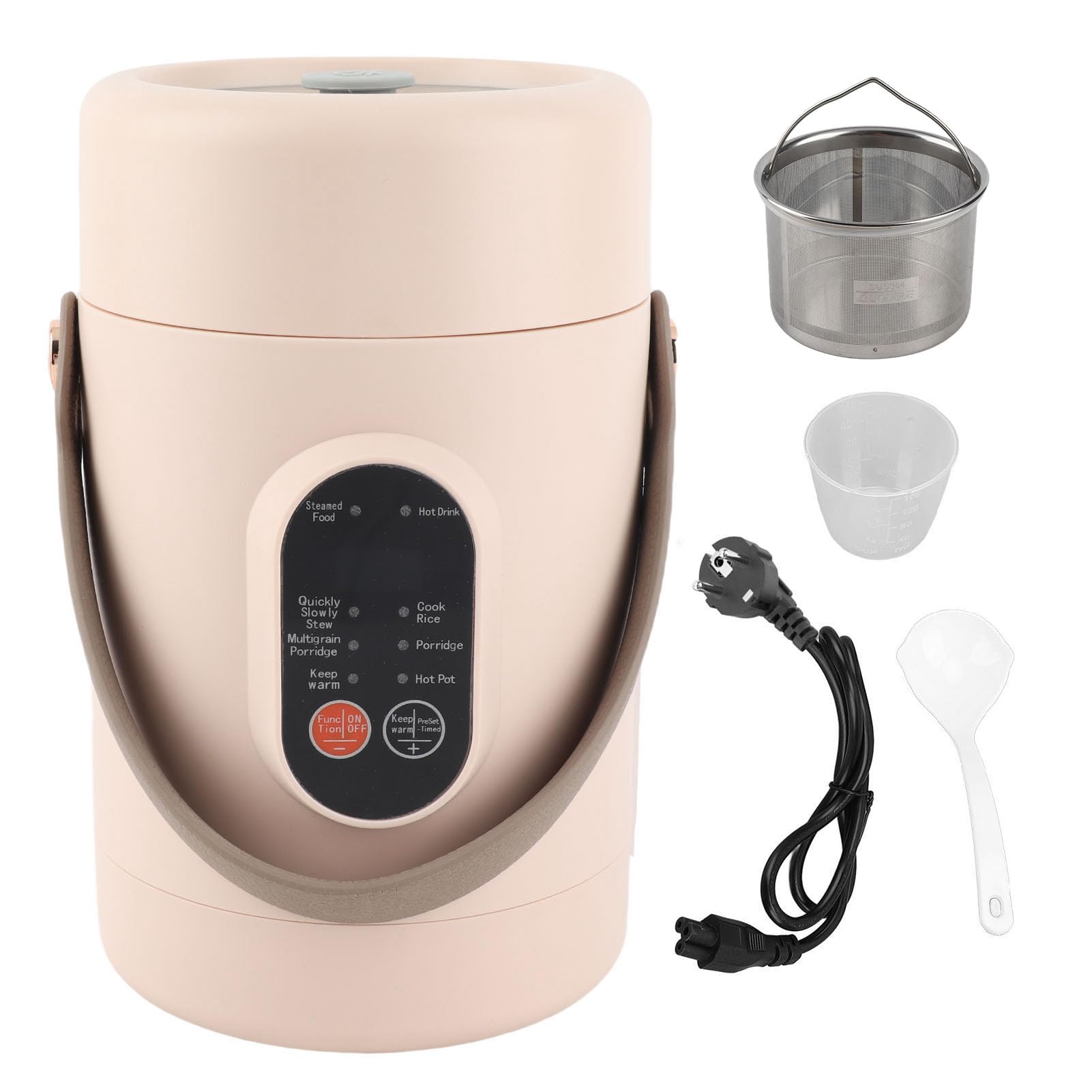 Hot Pot électrique avec Cuiseur Vapeur, Mini Cuiseur de Voyage Portable, Poêle électrique Antiadhésive Multifonctionnelle pour Sautés/ragoût/vapeur, pour Nouilles (Prise UE 220V)