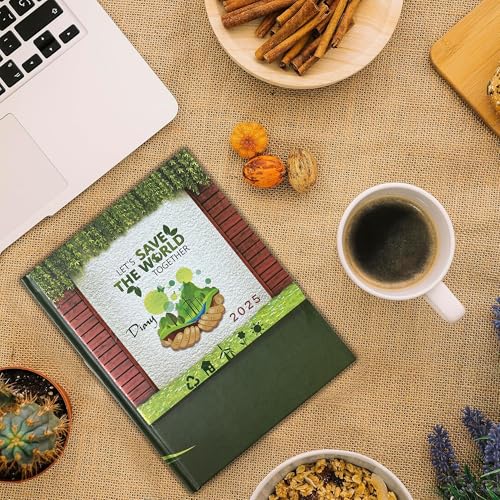 Image of TULMAN 2 Pack A5 Hard Bound 2025 Journal Diary - Let's Save The World Together Motivational Planner & Creative Writing Perfect for Students, Professionals & Gift Giving (23 x 17.6 x 1.7) CM