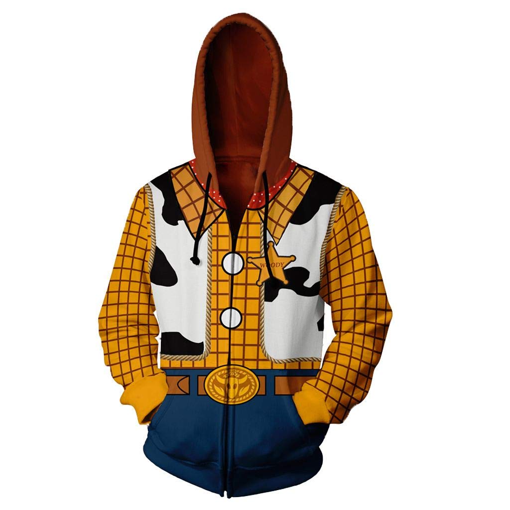 Anime Hoodie Cartoon Cosplay Costume 3D Printed Cowboy Jacket Zip Sweatshirt for Adults Kids