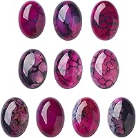 Vista 17 de Crafans Flat Back Gemstone Oval Cabochons Natural Stone Cabochons Healing Power Stone Chakra Crystal for Crafts DIY Jewelry Making Supplies